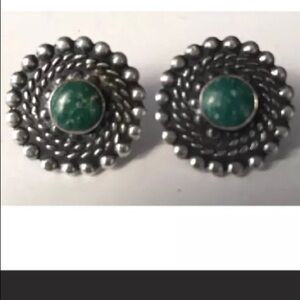 VTG Sterling silver Beadwork Turquoise Earrings